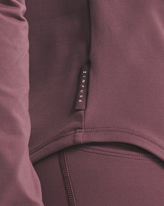 Haut à col ras du cou et manches longues UA HydraFuse pour femme, Purple, pdpMainDesktop image number 4